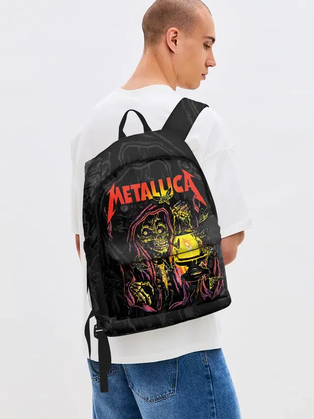 Джинсовый рюкзак с принтом «Metallica»