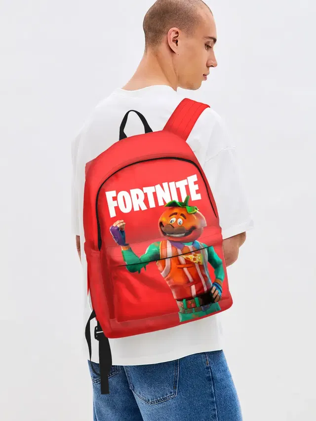 Джинсовый рюкзак с принтом «Tomatohead»