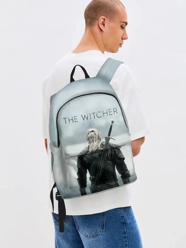 Джинсовый рюкзак с принтом «THE Witcher»
