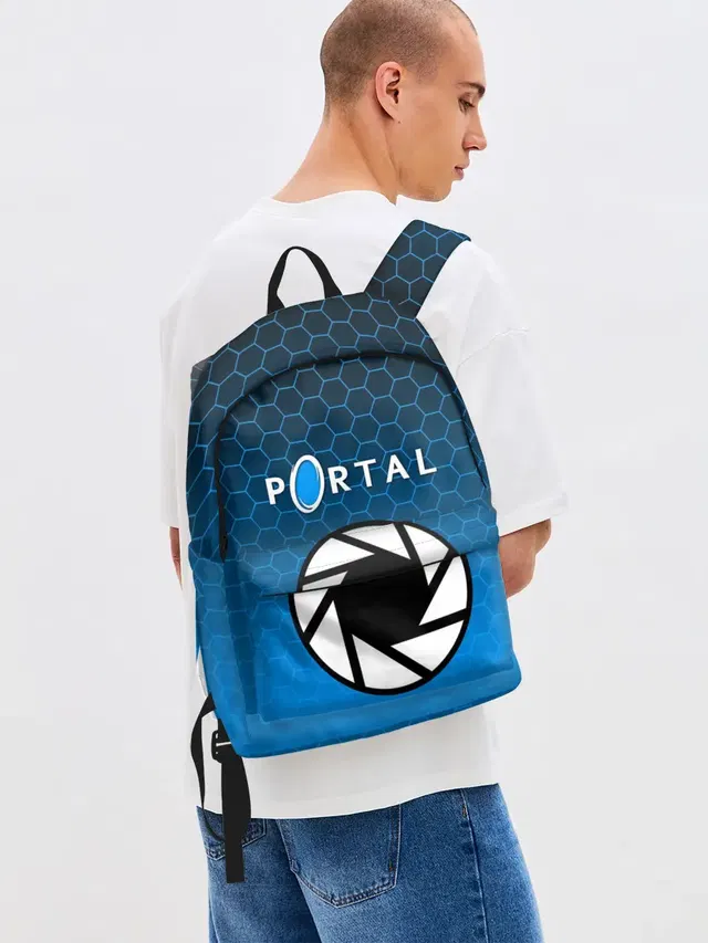 Джинсовый рюкзак с принтом «Portal»