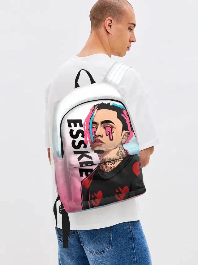Джинсовый рюкзак с принтом «Lil Pump»