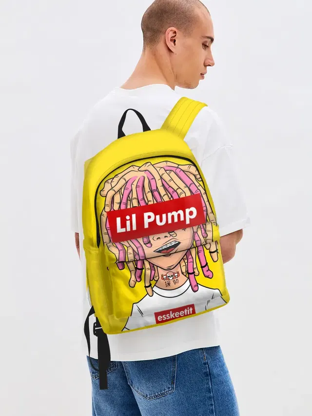Джинсовый рюкзак с принтом «Lil Pump»
