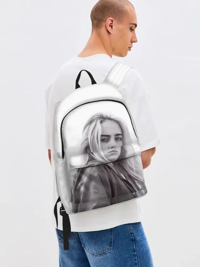 Джинсовый рюкзак с принтом «Billie Eilish»