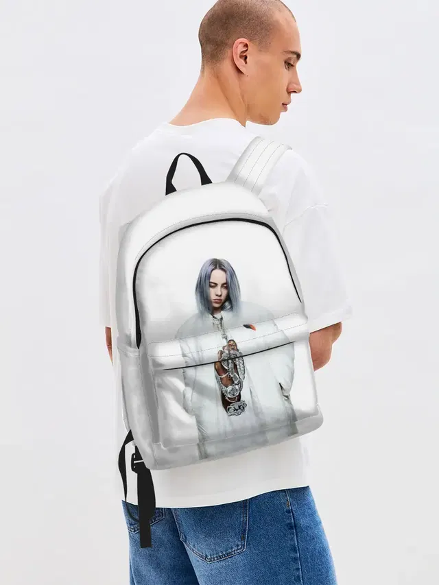 Джинсовый рюкзак с принтом «Billie Eilish»