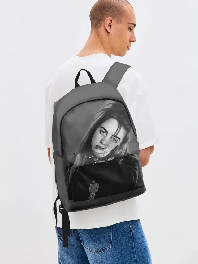 Джинсовый рюкзак с принтом «Billie Eilish»