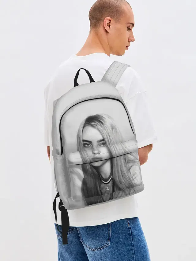 Джинсовый рюкзак с принтом «Billie Eilish»