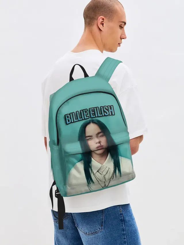 Джинсовый рюкзак с принтом «Billie Eilish»