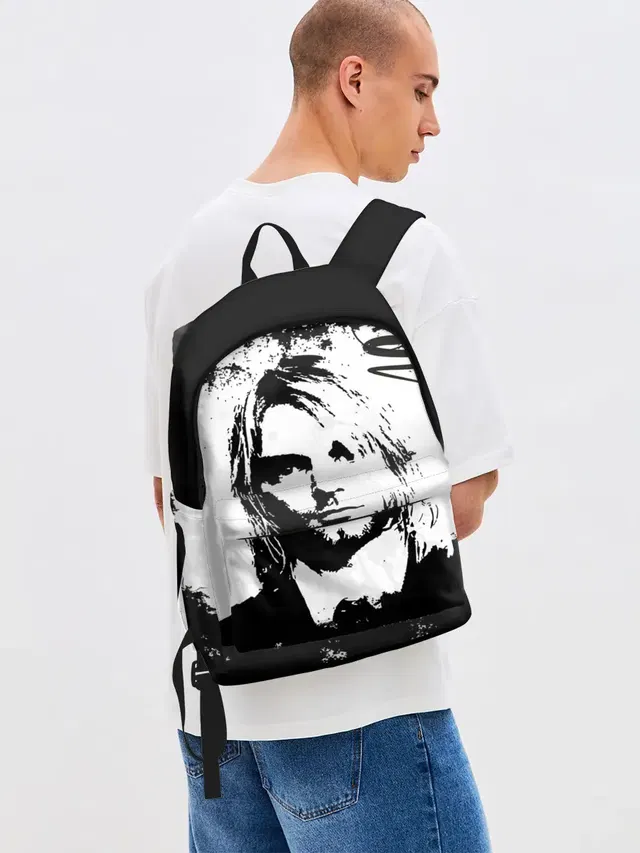Джинсовый рюкзак с принтом «Kurt Cobain»