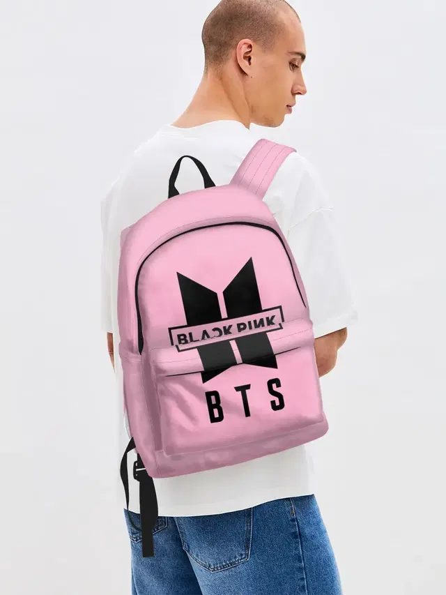 Джинсовый рюкзак с принтом «BTS — BTS and BLACKPINK»