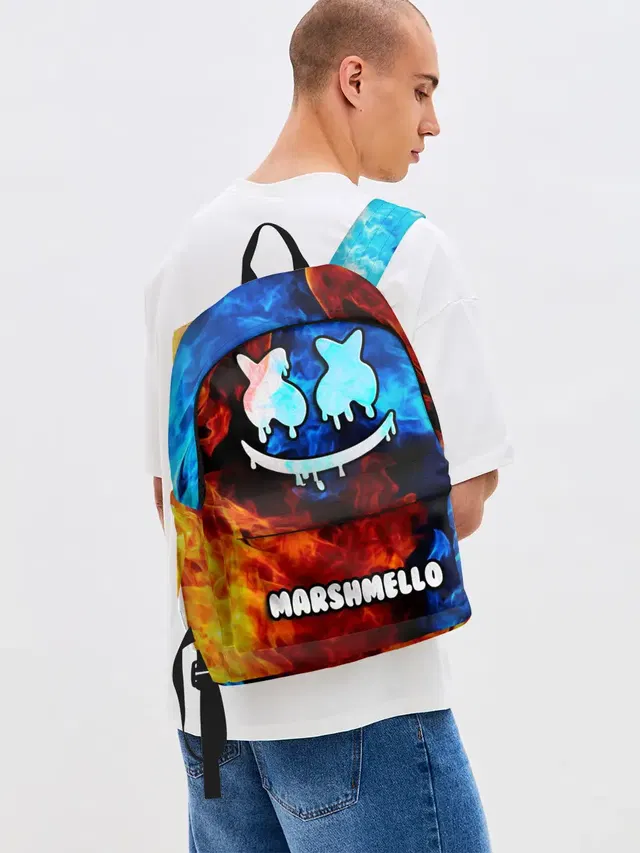 Джинсовый рюкзак с принтом «Fire — РЮКЗАК MARSHMELLO»