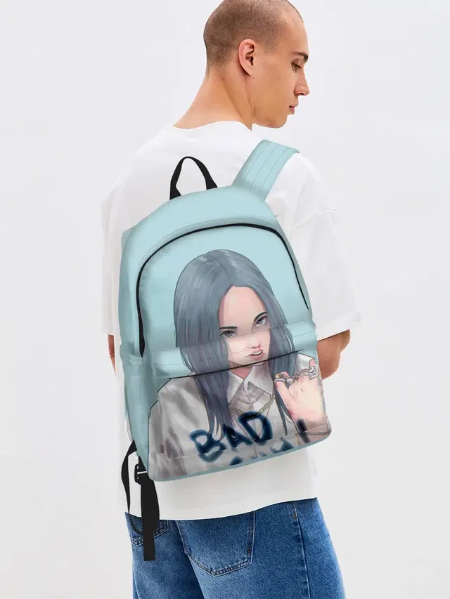 Джинсовый рюкзак с принтом «Billie Eilish»