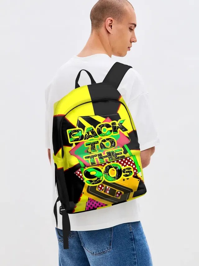Джинсовый рюкзак с принтом «Retro — Back to the 90»