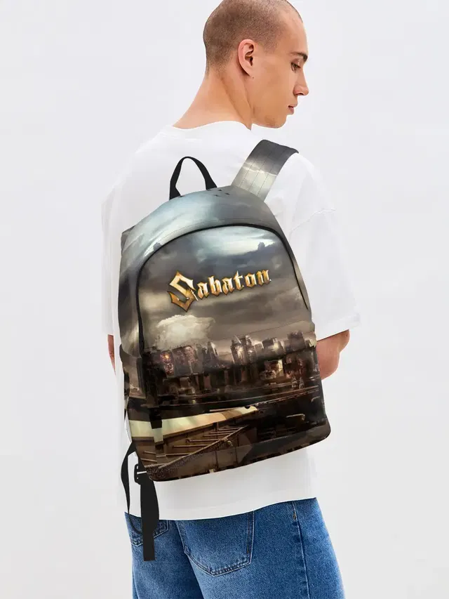 Джинсовый рюкзак с принтом «Sabaton»
