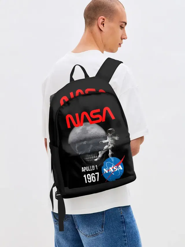 Джинсовый рюкзак с принтом «Астрономия, космос — Nasa Apollo 1 1967»