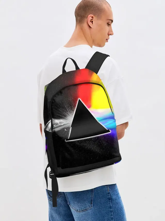 Джинсовый рюкзак с принтом «Rainbow»