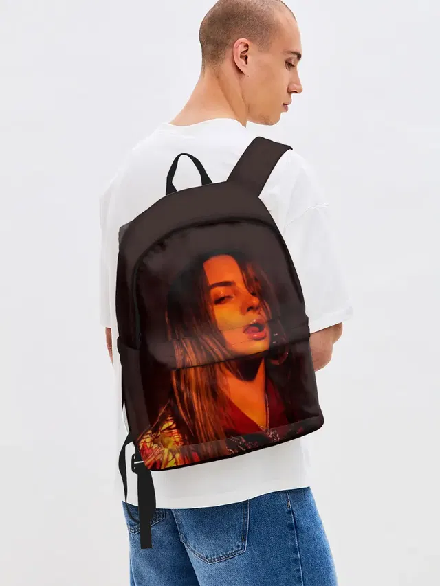 Джинсовый рюкзак с принтом «Billie Eilish»