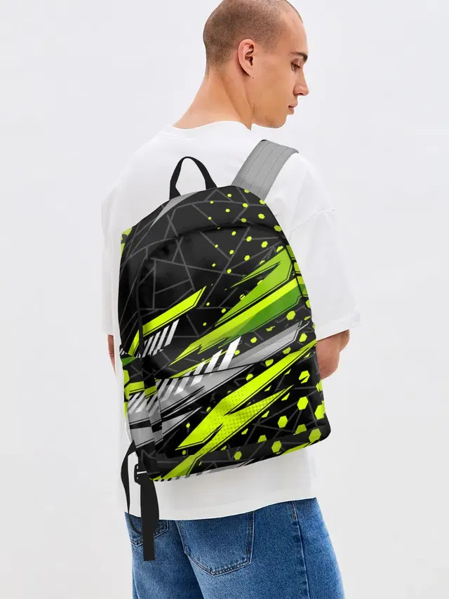 Джинсовый рюкзак с принтом «Black and — Black and Green»