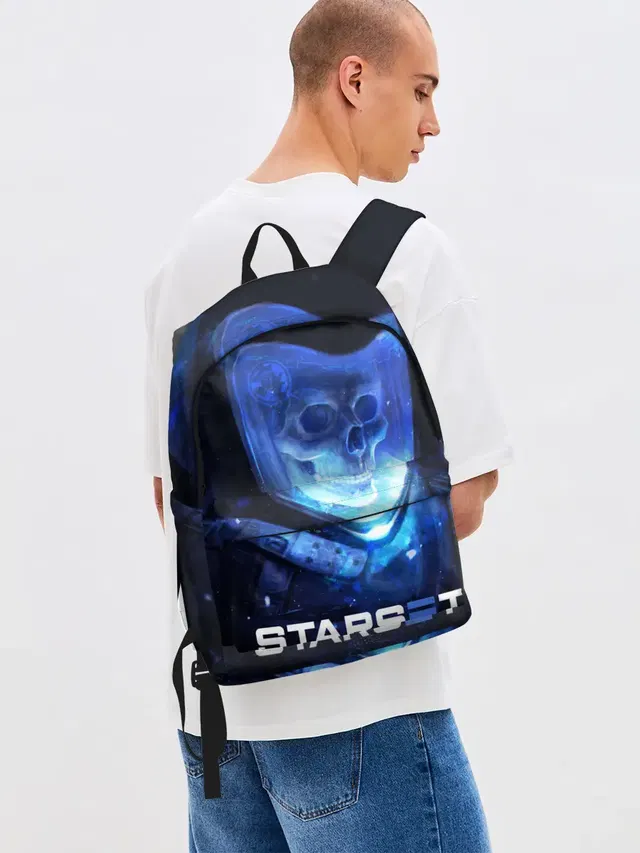 Джинсовый рюкзак с принтом «Starset»