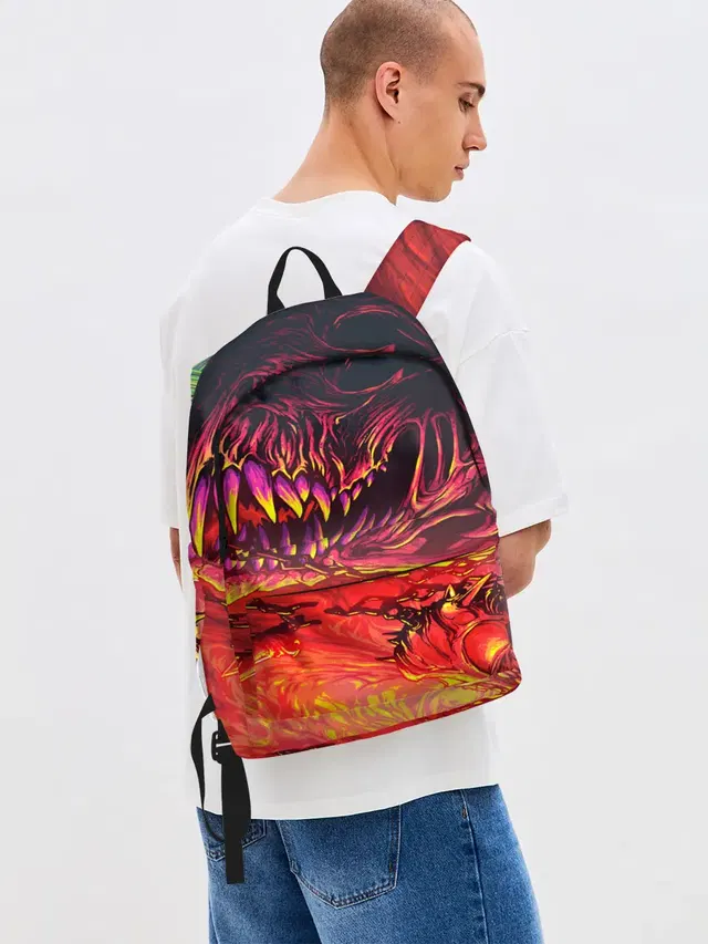 Джинсовый рюкзак с принтом «Psychedelic art — HyperBeast»