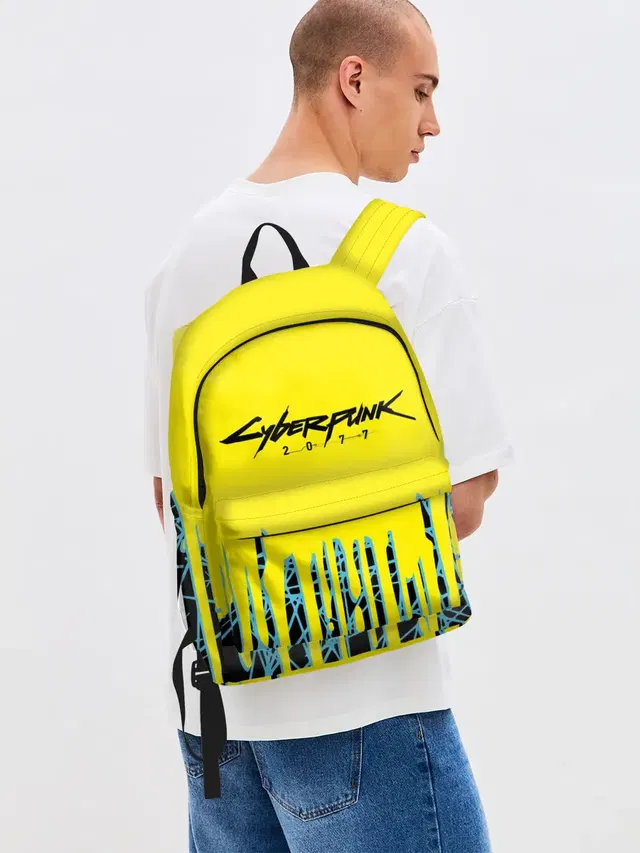 Джинсовый рюкзак с принтом «Cyberpunk 2077»