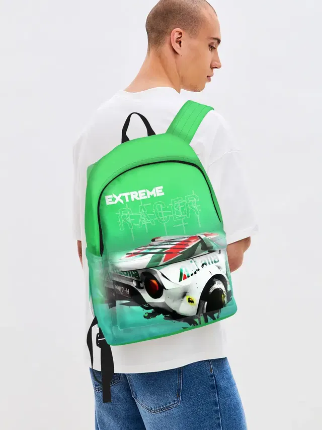 Джинсовый рюкзак с принтом «Разные автомобильные — Extrime Racer»