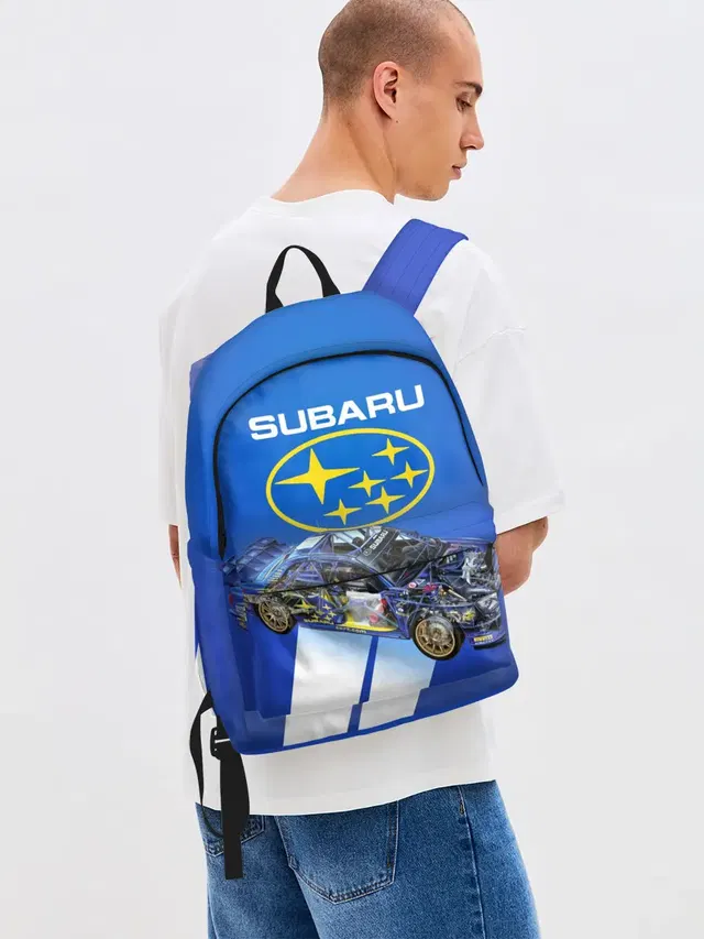 Джинсовый рюкзак с принтом «Subaru»