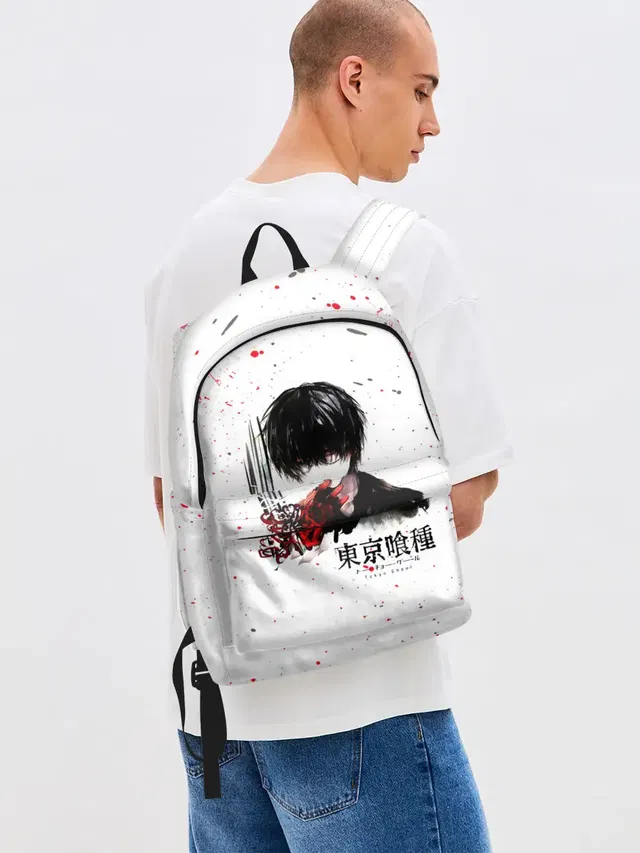 Джинсовый рюкзак с принтом «Ken Kaneki»