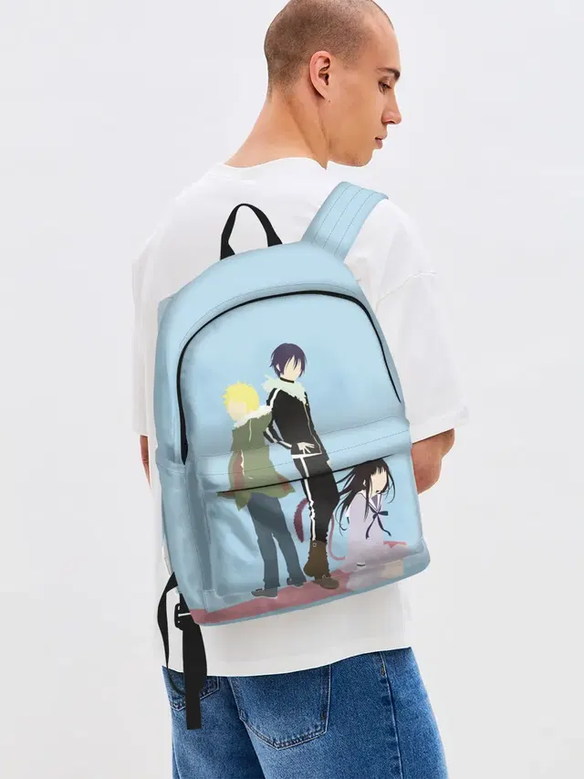 Джинсовый рюкзак с принтом «Yato, Yukine & Hiyori»