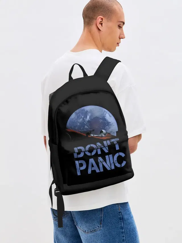 Джинсовый рюкзак с принтом «Астрономия, космос — Dont Panic»