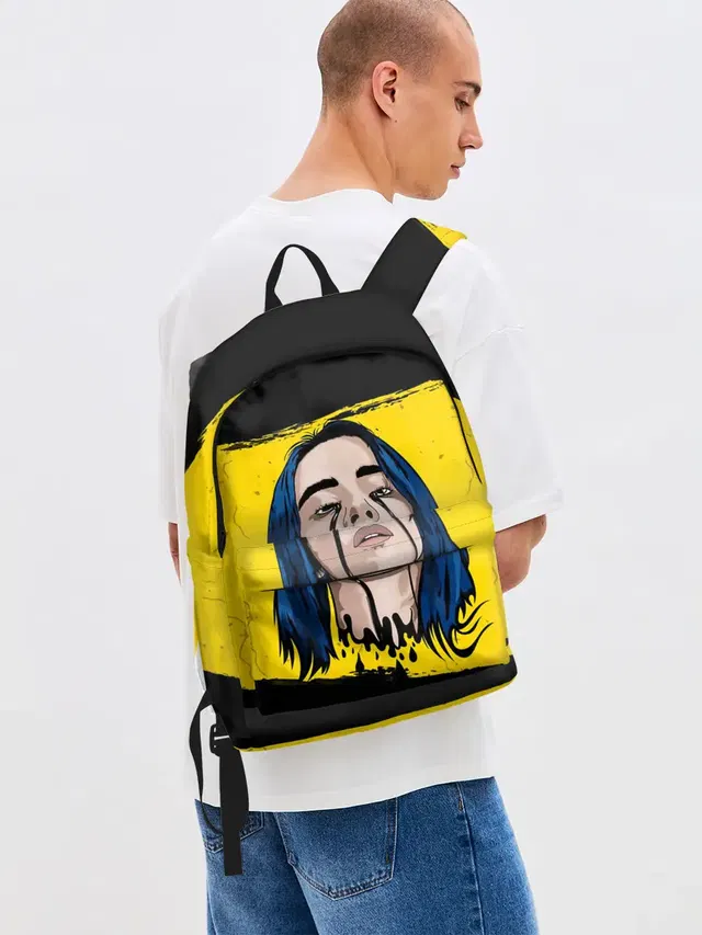 Джинсовый рюкзак с принтом «Billie Eilish»