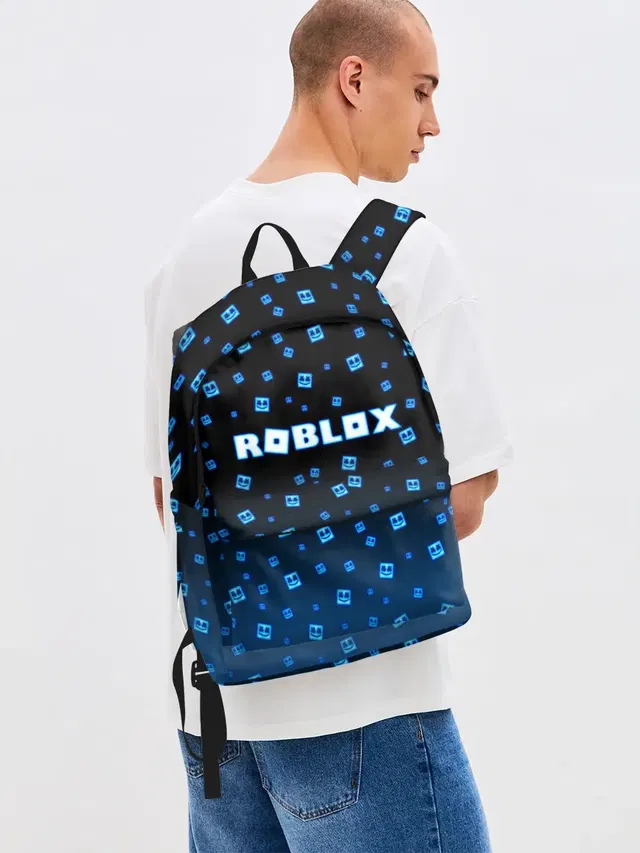Джинсовый рюкзак с принтом «Роблокс — Roblox X Marshmello»