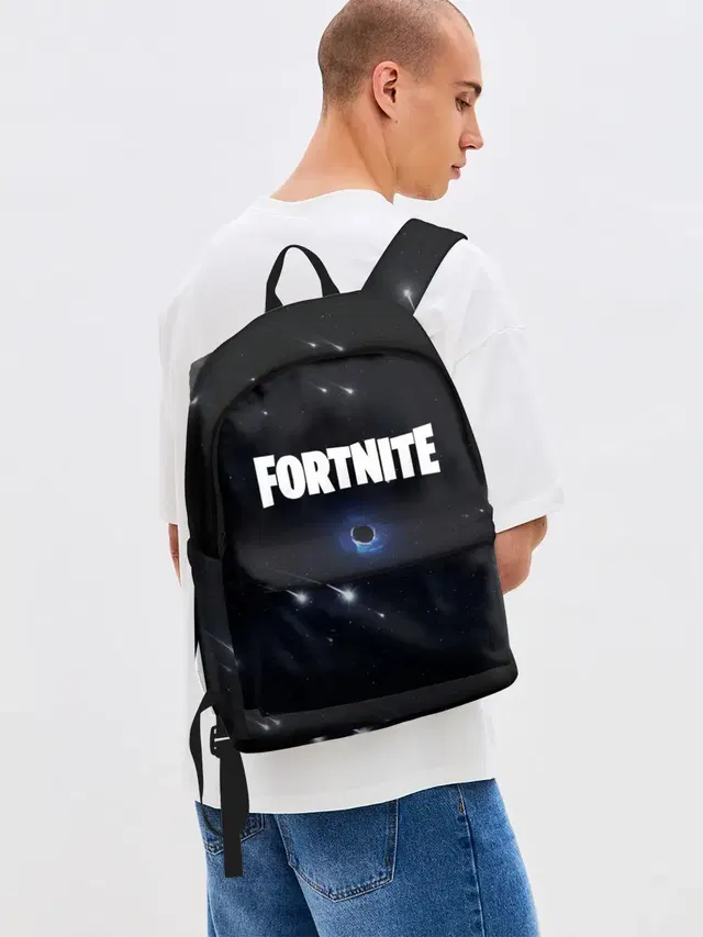 Джинсовый рюкзак с принтом «Fortnite black hole»