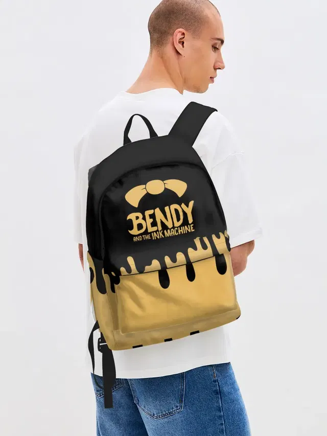 Джинсовый рюкзак с принтом «Bendy and the ink machine»