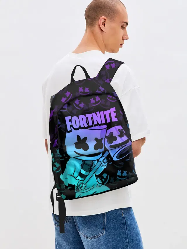 Джинсовый рюкзак с принтом «Fortnite Marshmello»