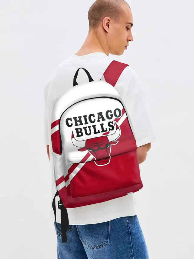 Джинсовый рюкзак с принтом «Chicago Bulls Red-White»