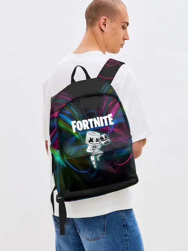 Джинсовый рюкзак с принтом «Фортнайт — Fortnite x Marshmallow.»