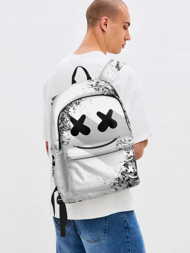 Джинсовый рюкзак с принтом «Marshmello»