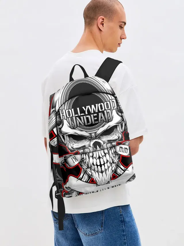 Джинсовый рюкзак с принтом «skull»