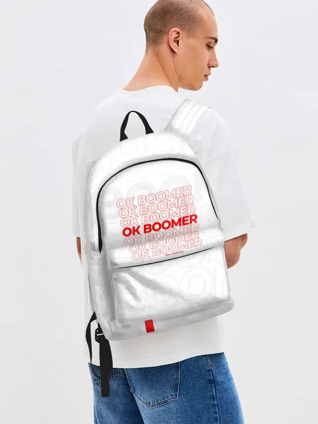 Джинсовый рюкзак с принтом «Мемы — Ok boomer 3D»
