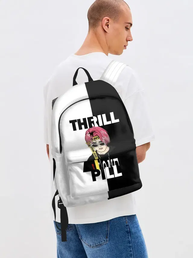 Джинсовый рюкзак с принтом «Thrill pill»