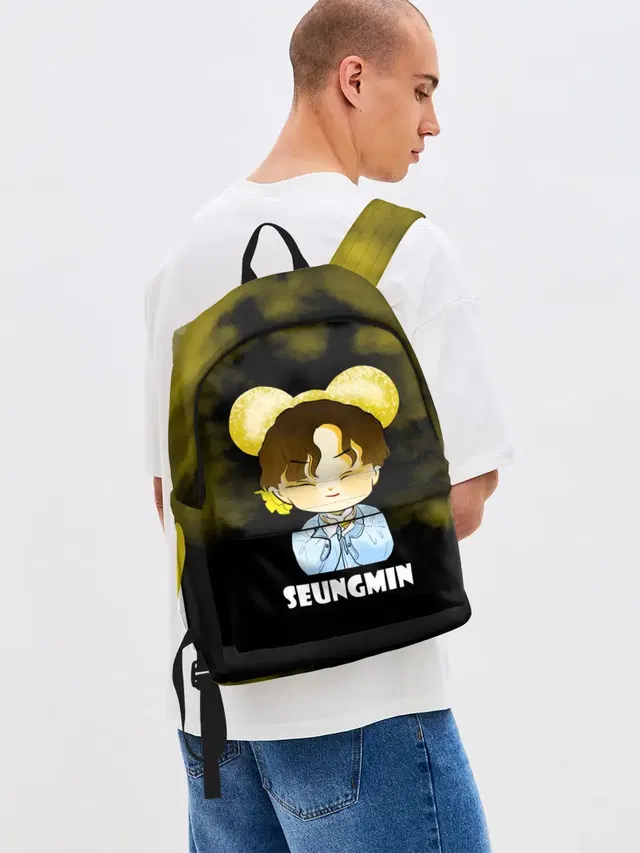 Джинсовый рюкзак с принтом «Seungmin»