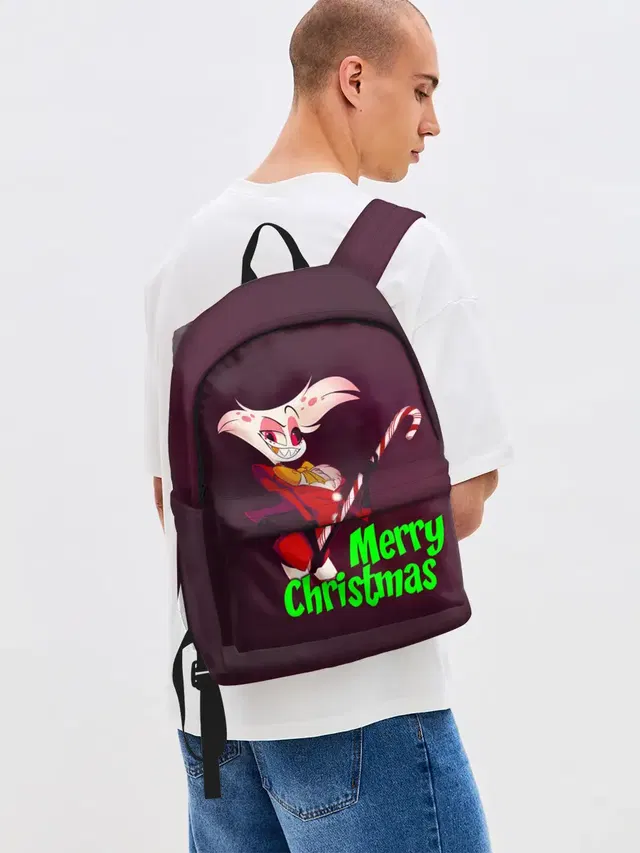 Джинсовый рюкзак с принтом «Отель Хазбин — Merry Christmas»