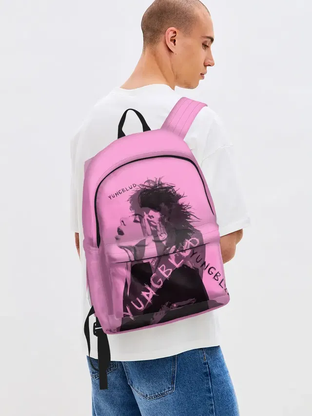 Джинсовый рюкзак с принтом «YUNGBLUD — Yungblud Yungblud Yungblud»