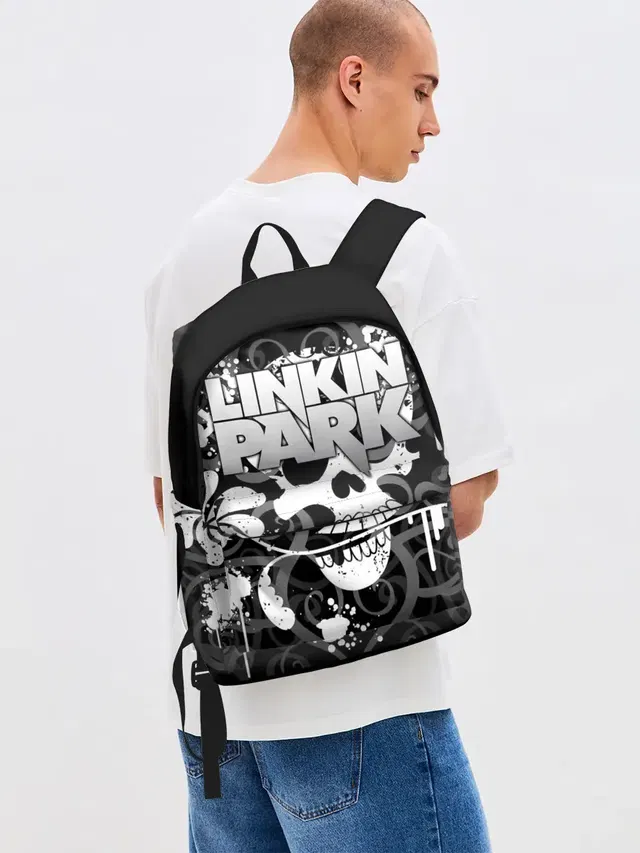 Джинсовый рюкзак с принтом «Skull»