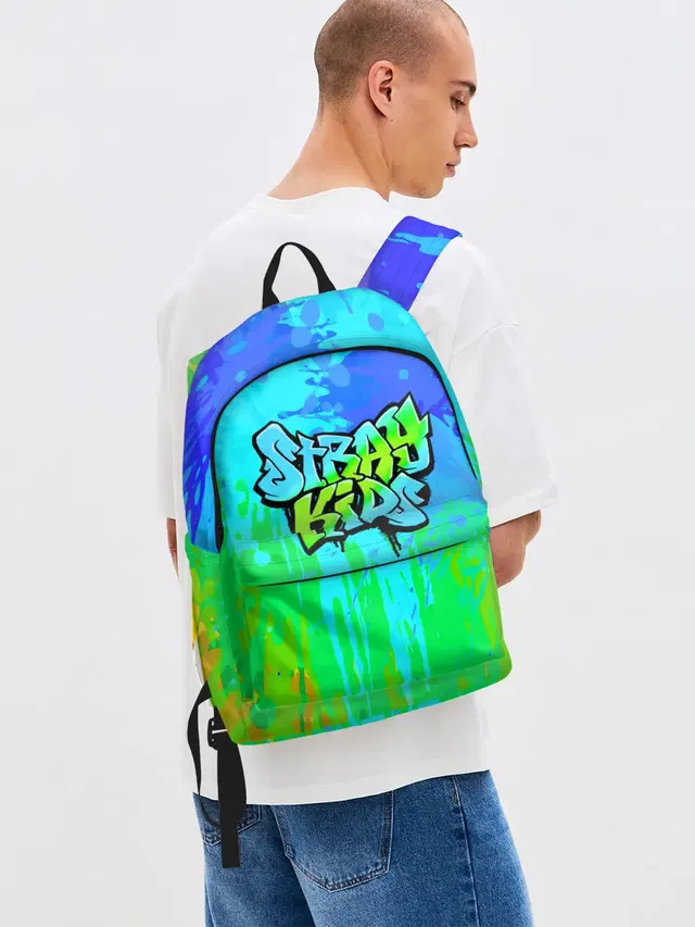 Джинсовый рюкзак с принтом «Stray Kids logo»