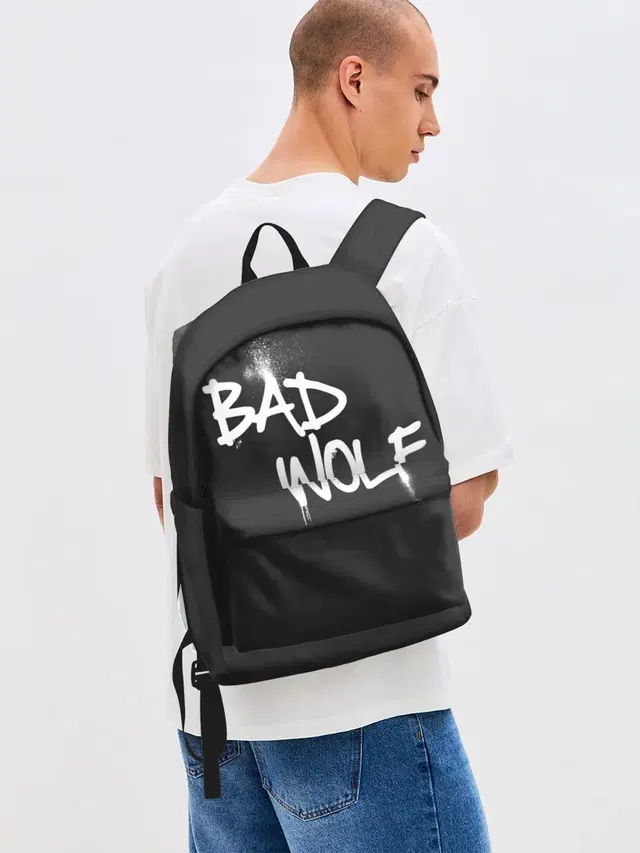 Джинсовый рюкзак с принтом «Доктор Кто — Bad wolf»