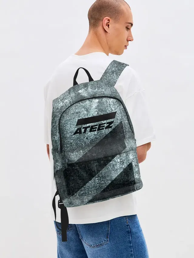 Джинсовый рюкзак с принтом «Ateez»