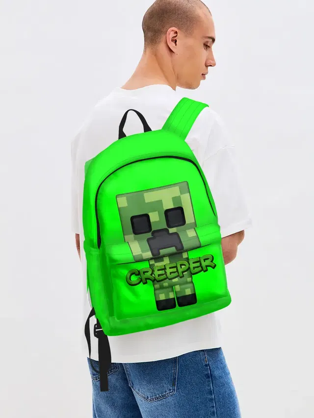 Джинсовый рюкзак с принтом «Майнкрафт — MINECRAFT CREEPER»