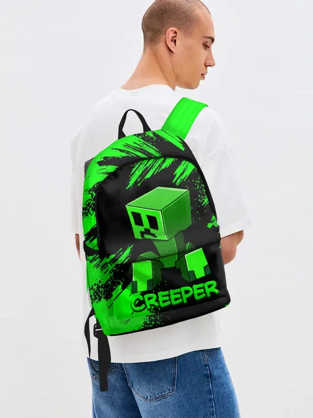 Джинсовый рюкзак с принтом «Майнкрафт — MINECRAFT CREEPER»
