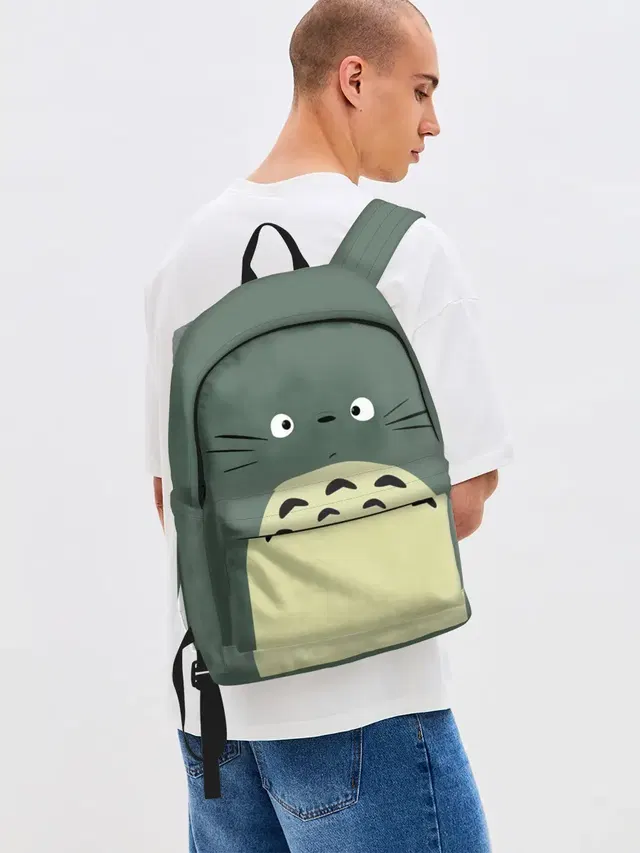 Джинсовый рюкзак с принтом «Студия Ghibli — totoro»